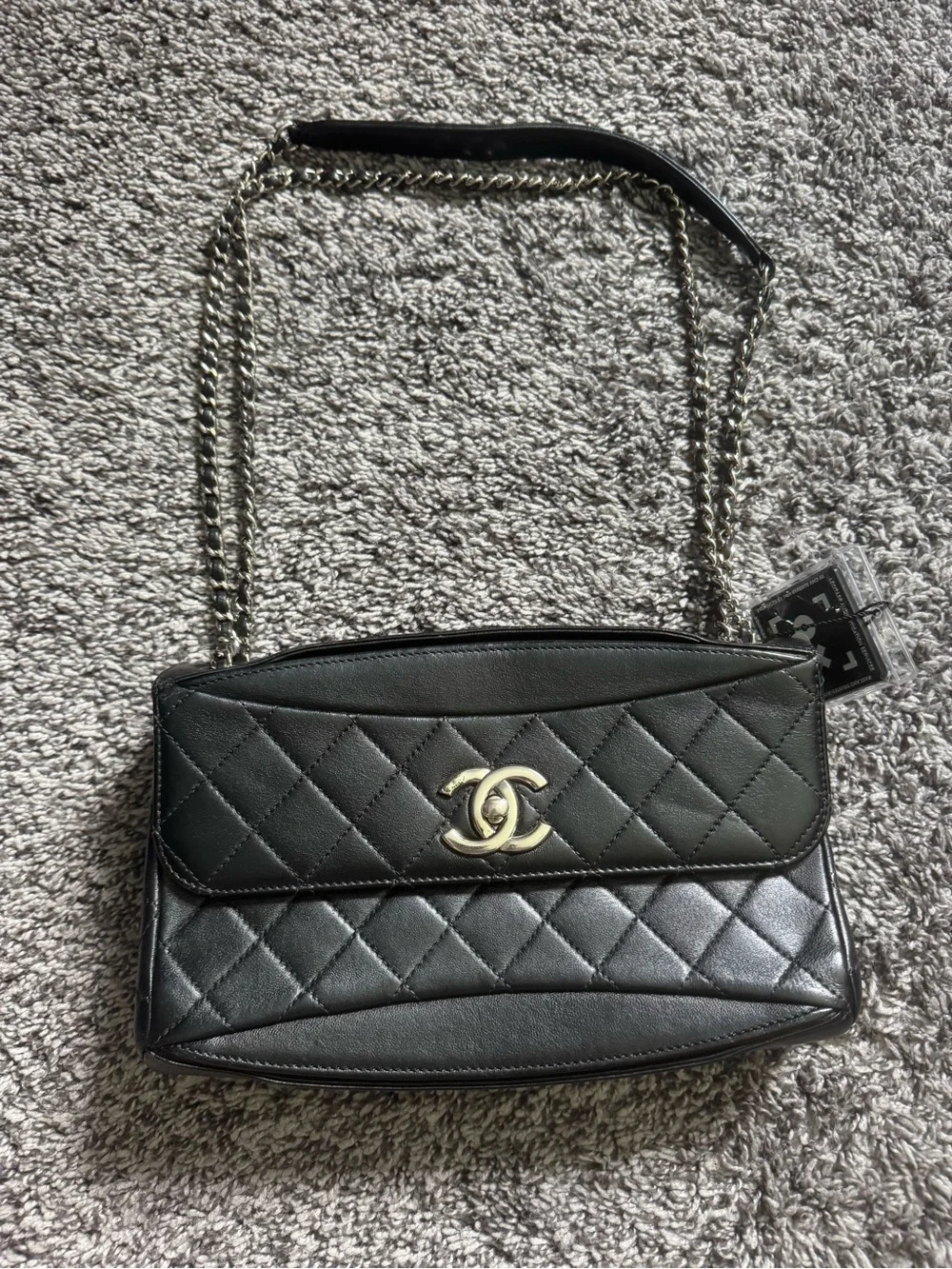 Rare Vintage CHANEL Black Quilted Lambskin Flap Shoulder Bag – 2 Series